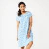 Petite Croft & Barrow® Short Sleeve Cotton Nightgown 1 Petite Croft & Barrow® Short Sleeve Cotton Nightgown -Barrow Sales 5708276 Blue Flowers