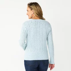 Women's Croft & Barrow® Crewneck Cardigan -Barrow Sales 5764857 ALT