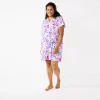 Plus Size Croft & Barrow® Short Sleeve Henley Short Sleeve Nightgown -Barrow Sales 5774134 Pink Floral