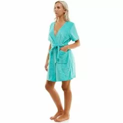 Women's Croft & Barrow® Short Sleeve Terry Wrap Robe -Barrow Sales 5796057 ALT2