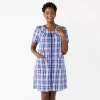 Women's Croft & Barrow® Short Sleeve Woven Zip Duster 2 Women's Croft & Barrow® Short Sleeve Woven Zip Duster -Barrow Sales 5796842 Blue Multi Plaid