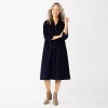 Women's Croft & Barrow® Corduroy Midi Dress -Barrow Sales 5806463 Navy