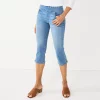 Petite Croft & Barrow® Pull-On Denim Capri -Barrow Sales 5808379 Medium Wash