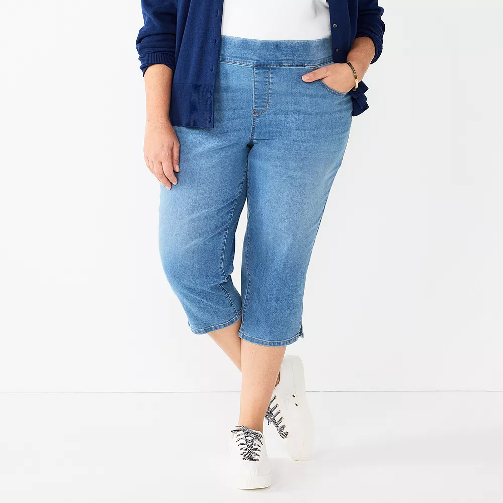 Plus Size Croft & Barrow® Pull-On Denim Capri 3 Plus Size Croft & Barrow® Pull-On Denim Capri