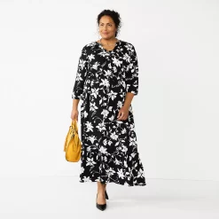 Plus Size Croft & Barrow® Ruffle Hem Maxi Dress