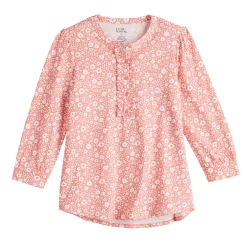 Women's Croft & Barrow® Ruffle Placket Henley Top -Barrow Sales 5830874 ALT5