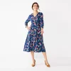 Women's Croft & Barrow® V-Neck Midi Dress -Barrow Sales 5855106 Navy Paisley