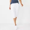 Women's Croft & Barrow® Knit Capri Pants -Barrow Sales 5907722 Bright White
