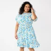 Plus Size Croft & Barrow® Flutter Sleeve Dress -Barrow Sales 5929710 Blue Garden Floral