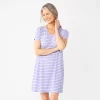 Women's Croft & Barrow® Short Sleeve V-Neck Sleepshirt -Barrow Sales 5932420 Purple Stripe