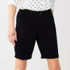 Women's Croft & Barrow® Comfort Waist Chino Shorts -Barrow Sales 5971100 Black